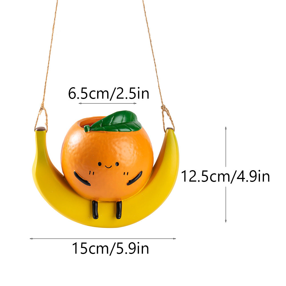 Swing Fruit Flower Pot Ornament Home Creative Balcony Outdoor Hanging Ornament Resin Crafts