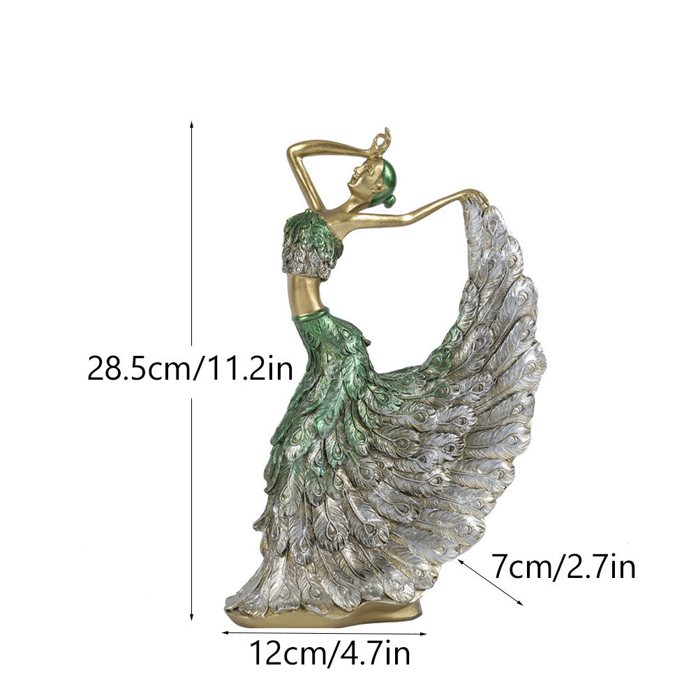 Peacock dance resin handicraft ornament wedding room home living room TV cabinet entrance light luxury decoration