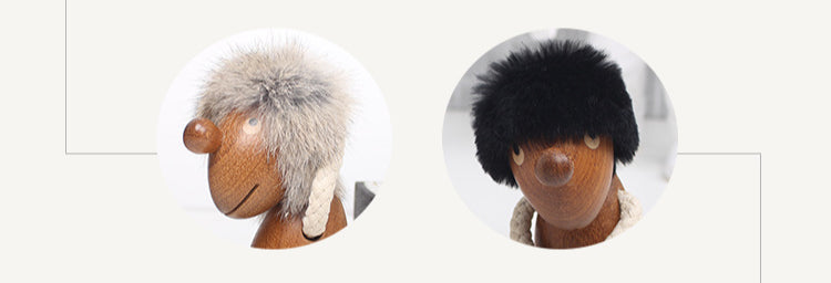 Wooden doll cartoon character puppet creative home decoration products wooden hairy man ornament solid wood ornament