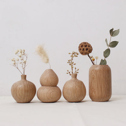 Japanese groceries, solid wood dried flowers, wooden handicrafts, wooden ins vases, silent wind home decoration ornaments