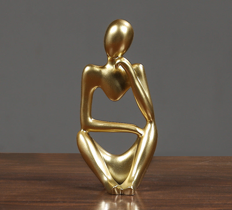 mini thinking resin ornament abstract figure handicraft light luxury home decoration