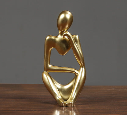 mini thinking resin ornament abstract figure handicraft light luxury home decoration