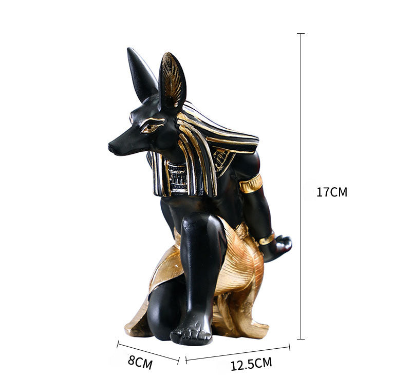 Creative lighting luxury resin wine rack diagonal Egyptian Anubis Dog God, Bastet Cat God ornaments wine cabinet decoration