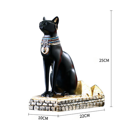 Creative lighting luxury resin wine rack diagonal Egyptian Anubis Dog God, Bastet Cat God ornaments wine cabinet decoration