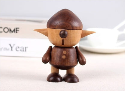 Wooden doll creative gift mysterious elf soft decoration model room wooden product ornament mascot doll