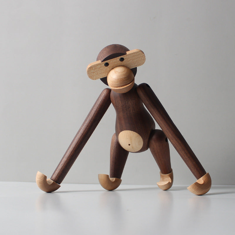solid wood monkey home ornament creative holiday gift black walnut gibbon pendant wooden handicraft
