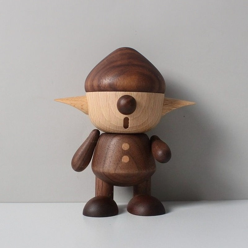 Wooden doll creative gift mysterious elf soft decoration model room wooden product ornament mascot doll