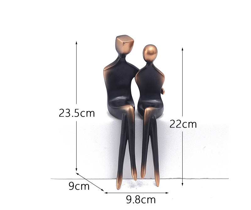 Modern simple abstract figure couple sculpture table edge ornament office living room home TV cabinet entrance decoration