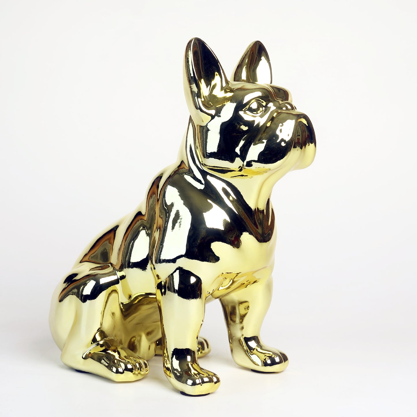 Electroplating French bulldog sculpture Nordic style modern Internet celebrity decoration entrance store lucky ornament
