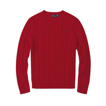 Crew Neck Pullover Fashion Jacket Knitted Sweater Casual Pony Sweater