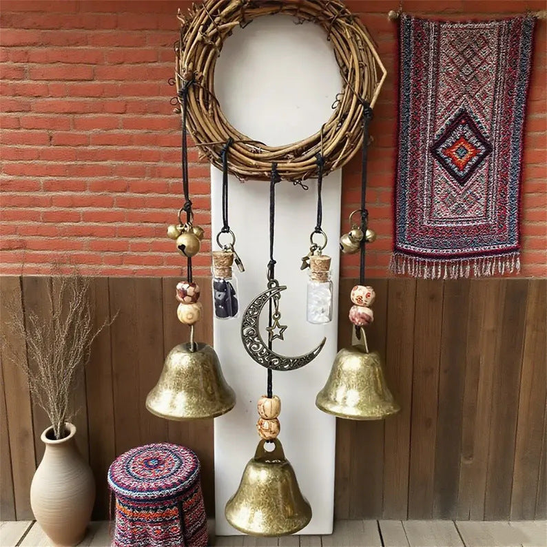 Classic Protection Bells Black and White Bottles/Blessing Bottles/Witch Protection Bells/witchy bells