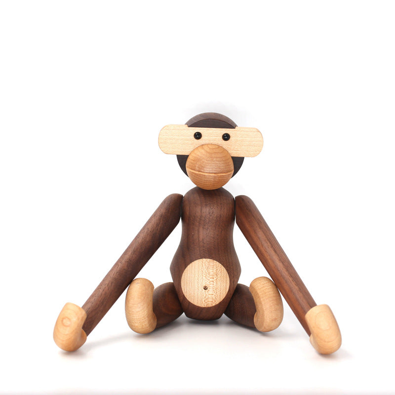 solid wood monkey home ornament creative holiday gift black walnut gibbon pendant wooden handicraft