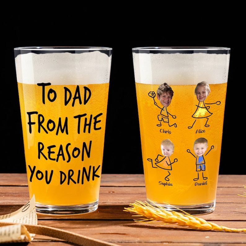 Father's Day gifts, customized popular 16oz beer cups, draft beer straight mouth cups