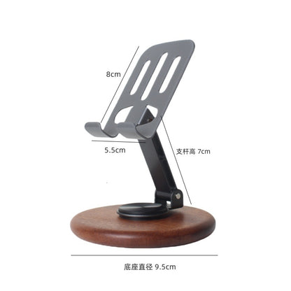 The new solid wood desktop mobile phone holder rotates 360 degrees, and the live broadcast is lazy and convenient to fold. Universal mobile phone holder