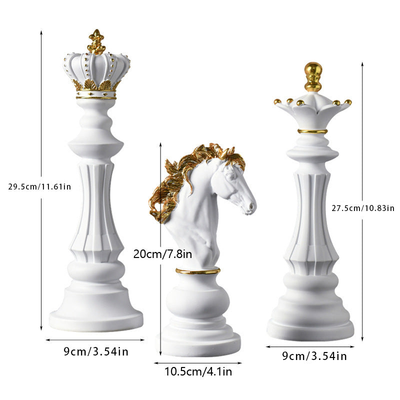 Chess ornaments chess set king war horse queen soft art resin crafts