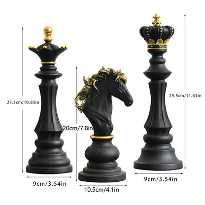 Chess ornaments chess set king war horse queen soft art resin crafts