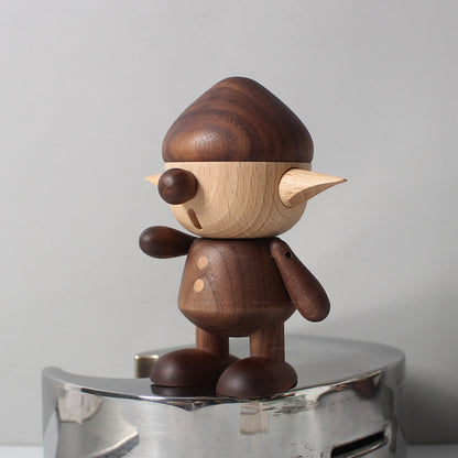 Wooden doll creative gift mysterious elf soft decoration model room wooden product ornament mascot doll