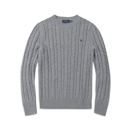 Crew Neck Pullover Fashion Jacket Knitted Sweater Casual Pony Sweater