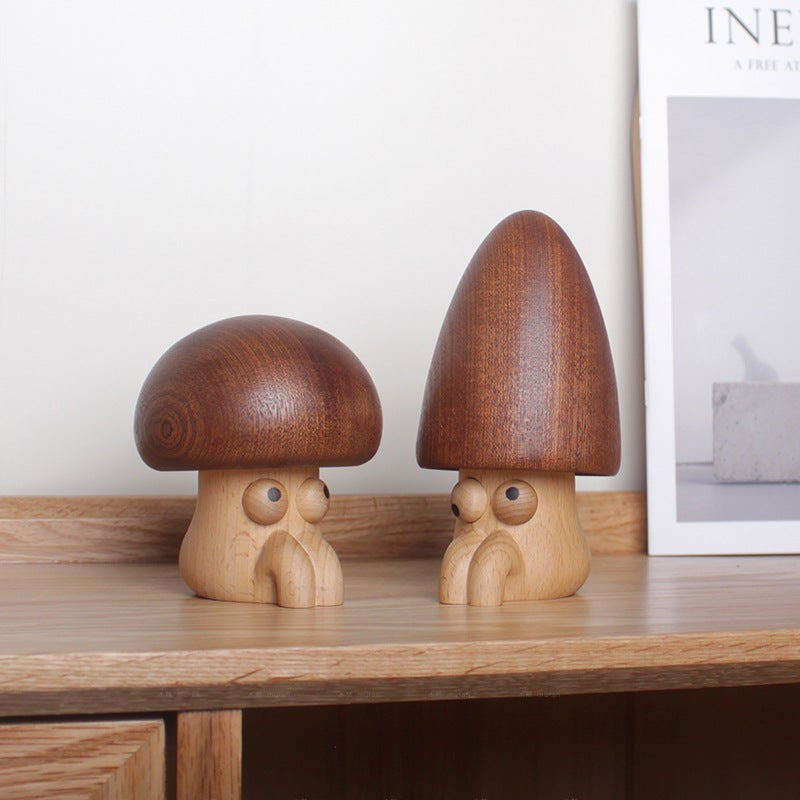 Mushroom elf music box wooden rotating music box home decoration ornament creative girl gift birthday gift