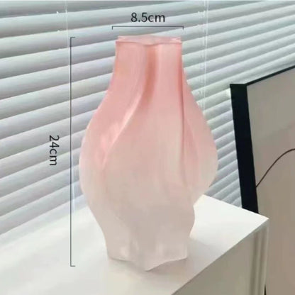 Modern simple frosted glass vase personalized creative living room office home flower arrangement ornament decorative crafts