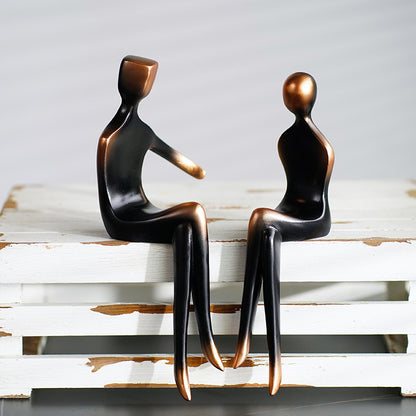 Modern simple abstract figure couple sculpture table edge ornament office living room home TV cabinet entrance decoration