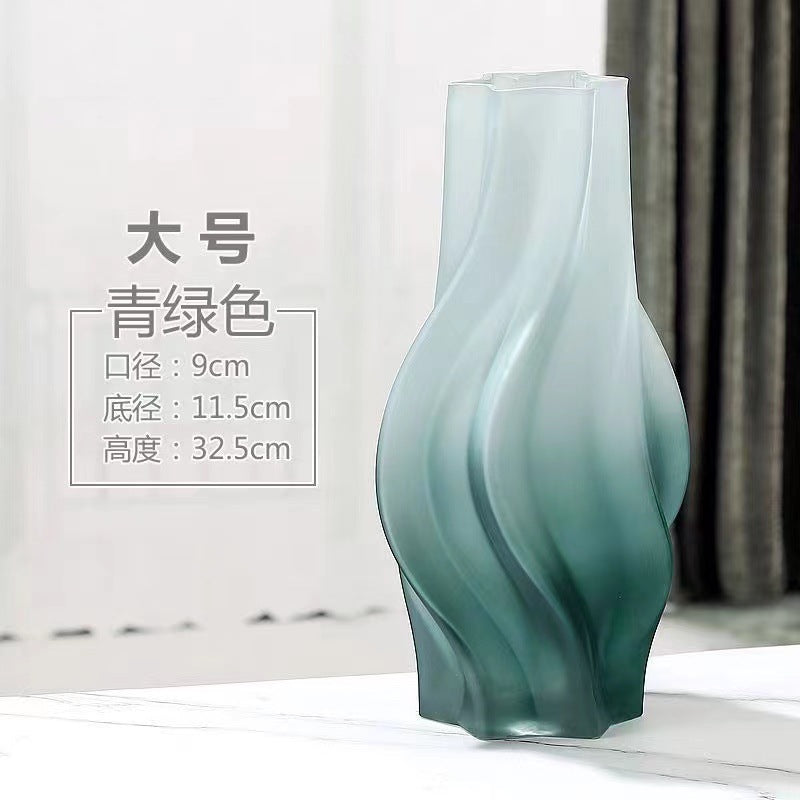 Modern simple frosted glass vase personalized creative living room office home flower arrangement ornament decorative crafts