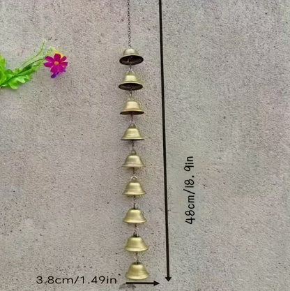Handmade Metal Wind Chimes Outdoor Wind Chimes - Classic Country Iron Bells with Decorative Chain Creative Bell Pendant