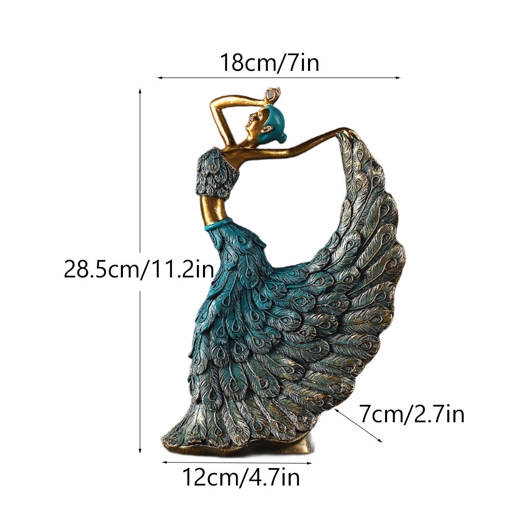 Peacock dance resin handicraft ornament wedding room home living room TV cabinet entrance light luxury decoration