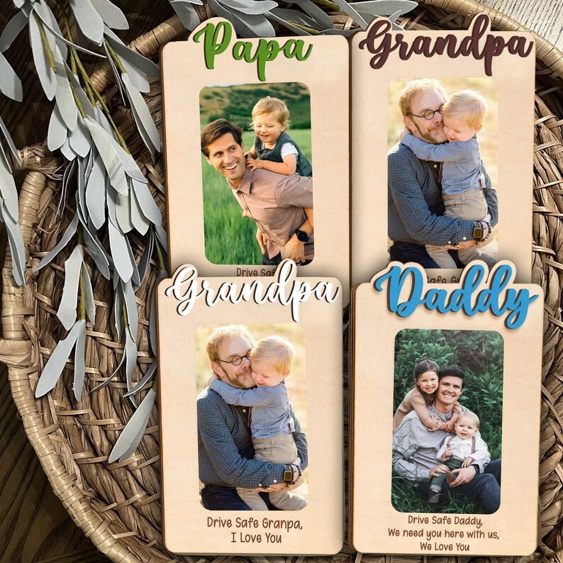 Car visor photo clip wooden photo frame photo frame customization photo text customization