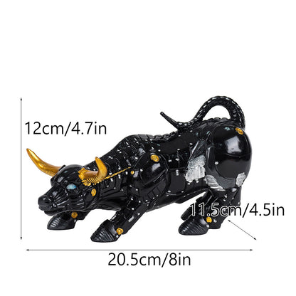 Bitcoin Bull Creative Wall Street Cow Ornament Home Office Desktop Bull Market Resin Crafts