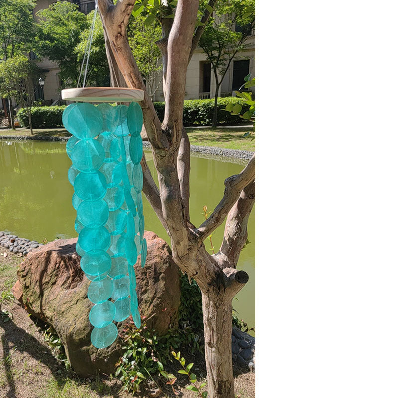 New Garden Shell Wind Chimes Garden Ornaments Home Windows Rainbow Wind Chimes Decoration Gift Pendant