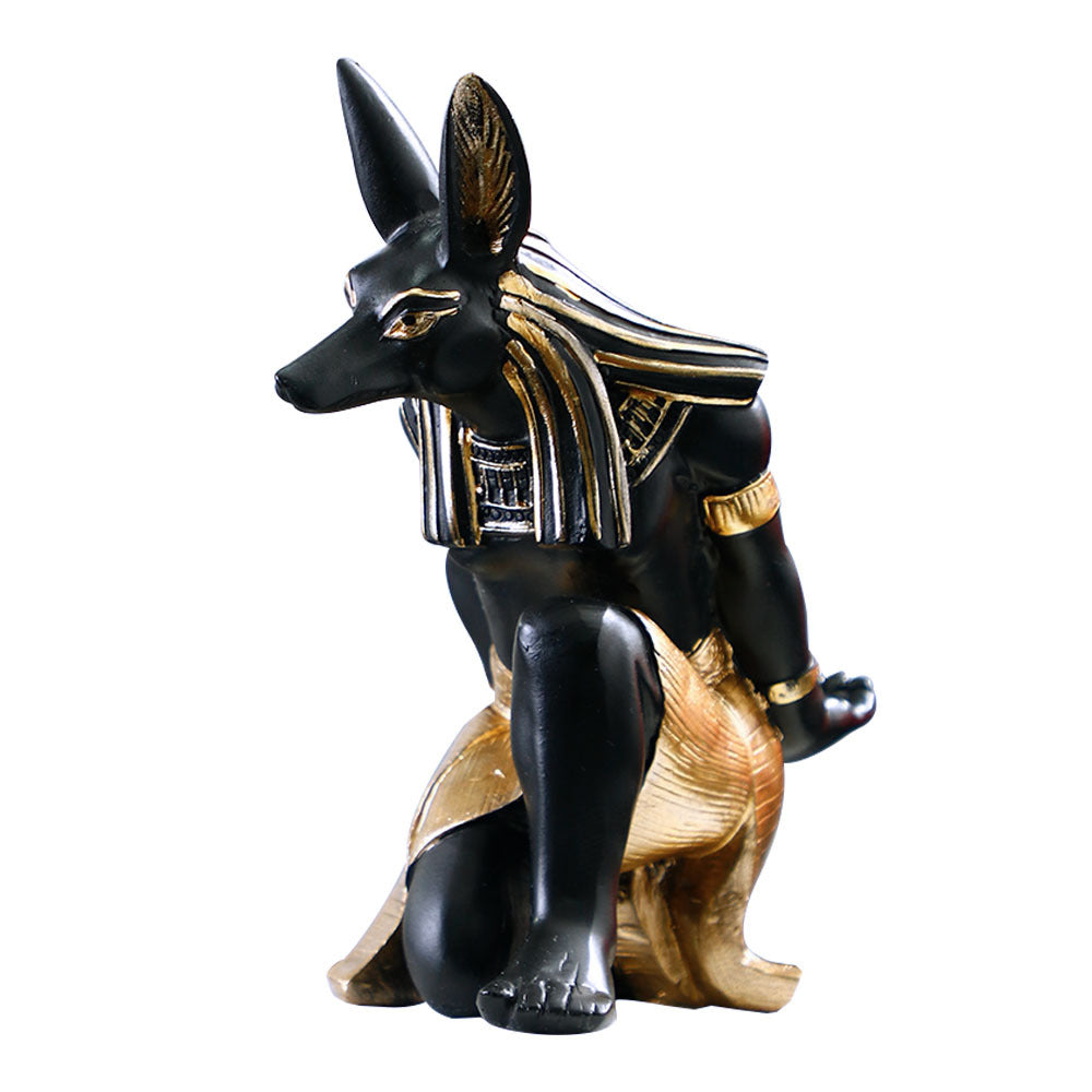 Creative lighting luxury resin wine rack diagonal Egyptian Anubis Dog God, Bastet Cat God ornaments wine cabinet decoration