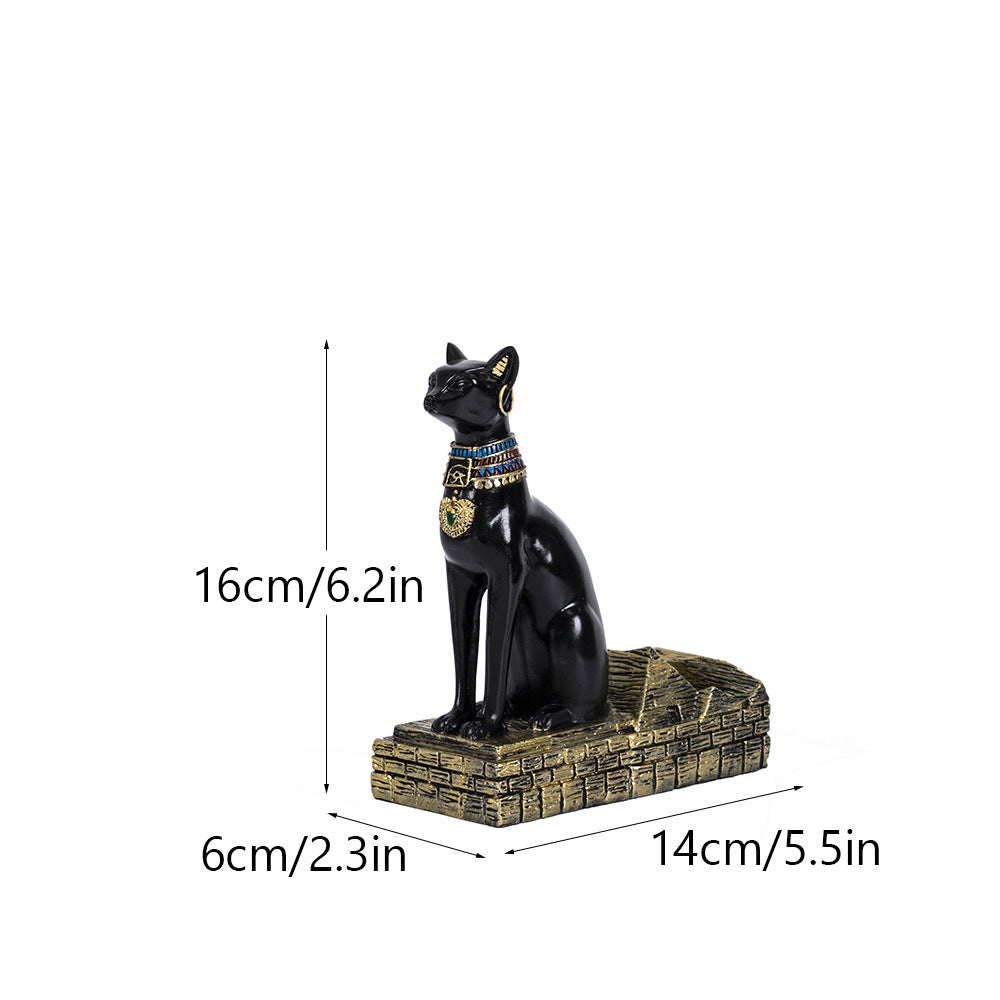 Creative lighting luxury resin wine rack diagonal Egyptian Anubis Dog God, Bastet Cat God ornaments wine cabinet decoration