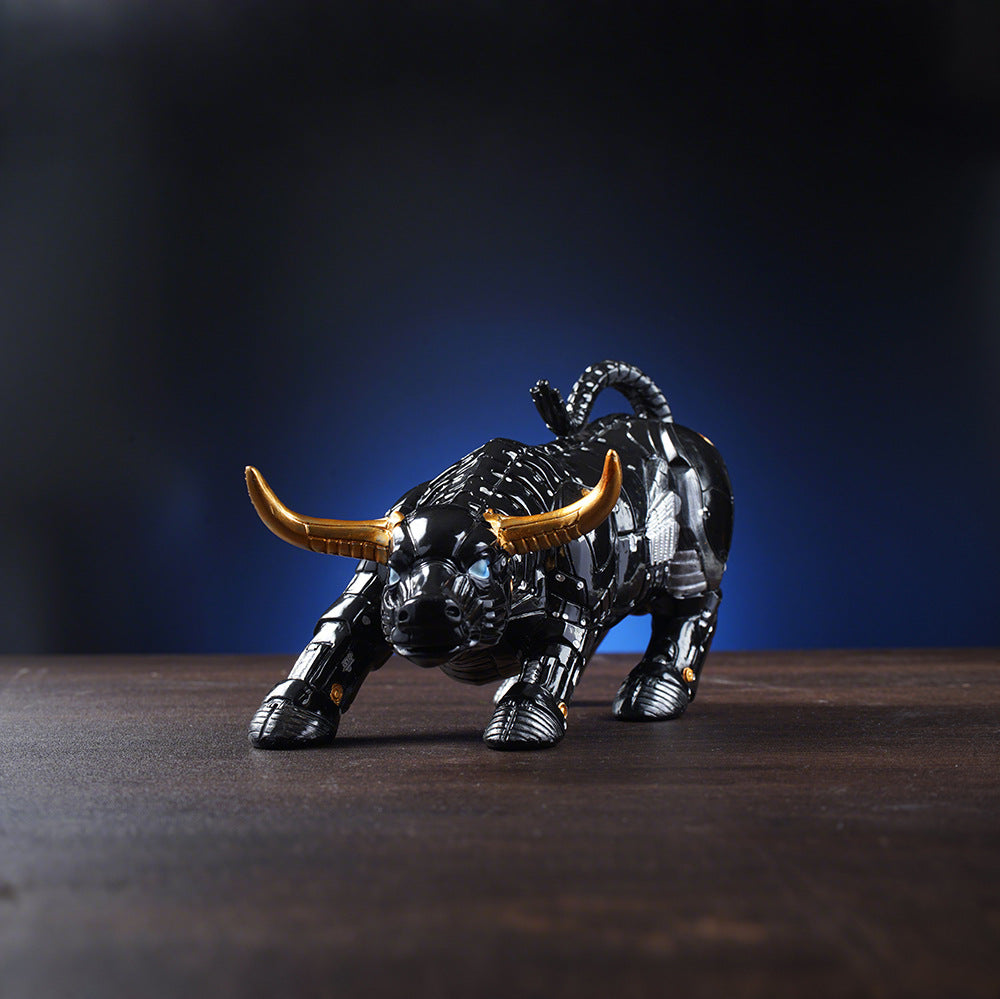 Bitcoin Bull Creative Wall Street Cow Ornament Home Office Desktop Bull Market Resin Crafts