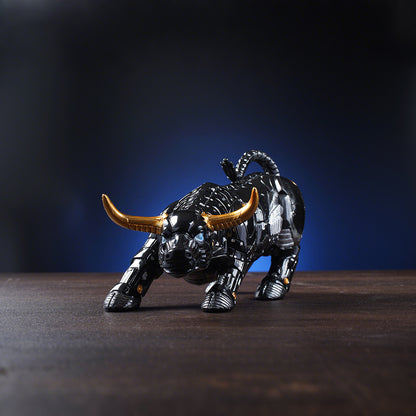 Bitcoin Bull Creative Wall Street Cow Ornament Home Office Desktop Bull Market Resin Crafts