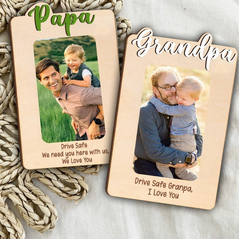 Car visor photo clip wooden photo frame photo frame customization photo text customization