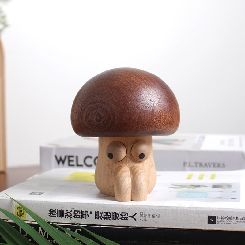Mushroom elf music box wooden rotating music box home decoration ornament creative girl gift birthday gift