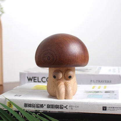 Mushroom elf music box wooden rotating music box home decoration ornament creative girl gift birthday gift