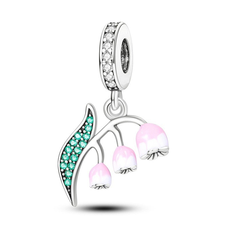 Cactus pendant white copper silver plated pendant Pan family beads DIY bracelet necklace female