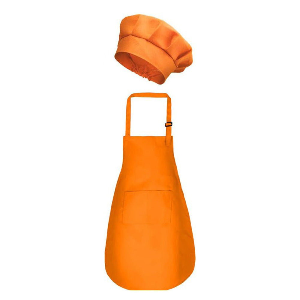 Embroidered children's apron kindergarten painting kids waistcoat chef set with hat