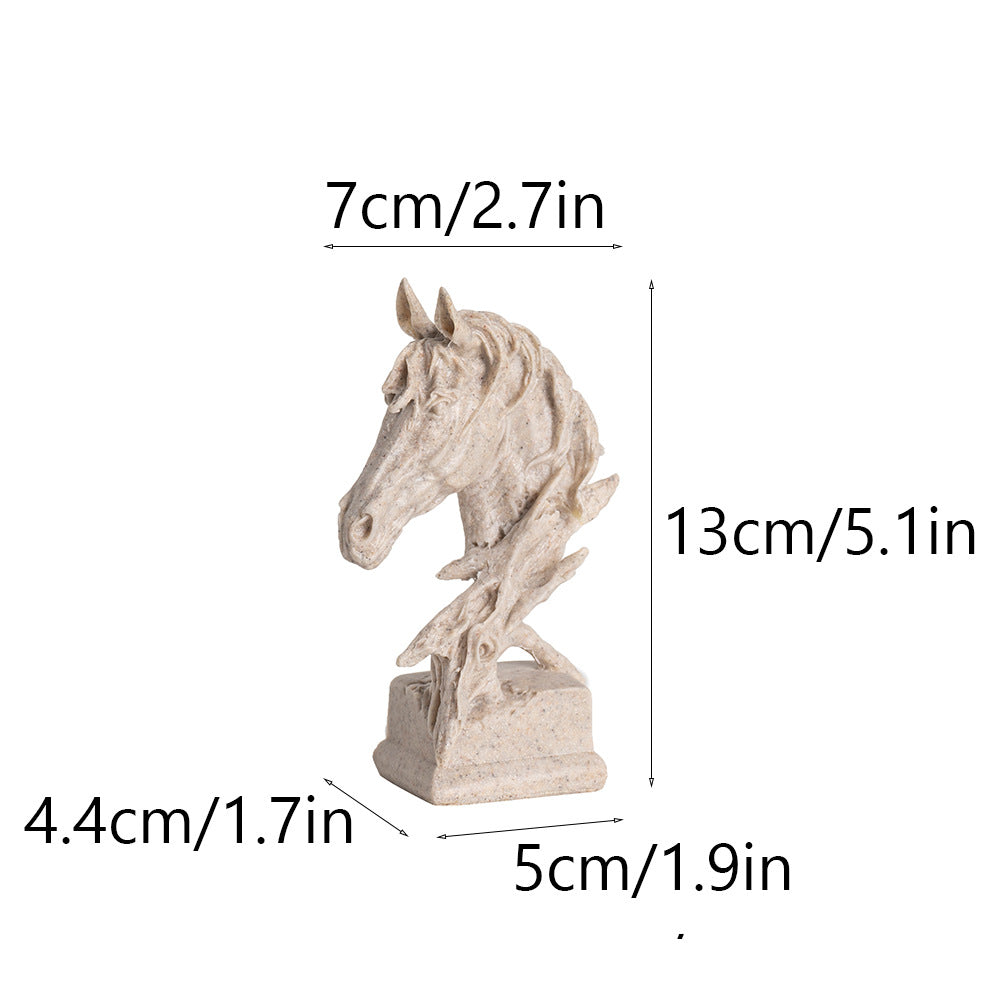 creative horse head ornament home desktop living room bar entrance resin decoration crafts