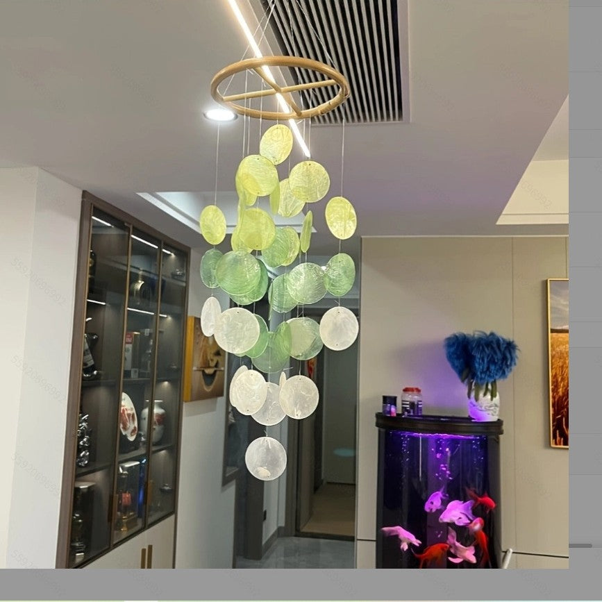 Garden Shell Wind Chimes Garden Ornaments Home Windows Rainbow Wind Chimes Decoration Gift Pendant