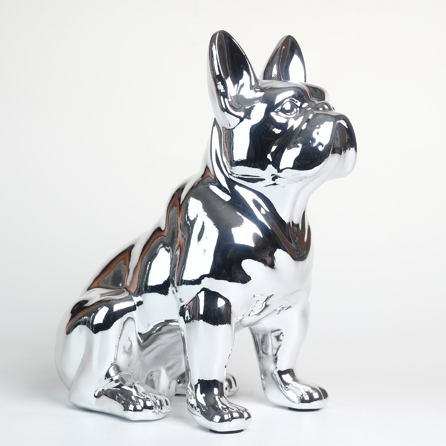 Electroplating French bulldog sculpture Nordic style modern Internet celebrity decoration entrance store lucky ornament