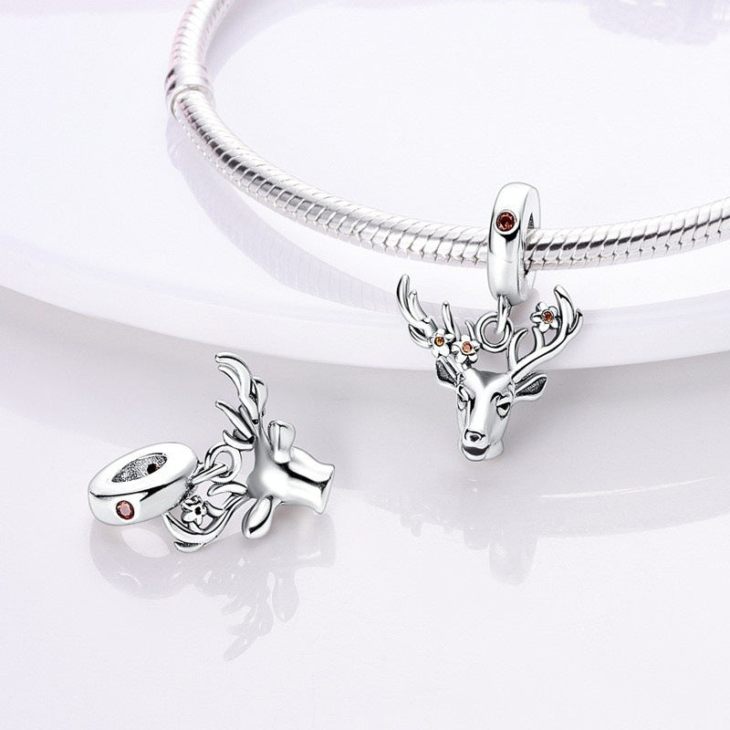 Copper-plated 925 silver beaded accessories DIY cute animal bracelet necklace pendant gift