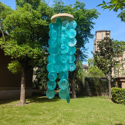 New Garden Shell Wind Chimes Garden Ornaments Home Windows Rainbow Wind Chimes Decoration Gift Pendant