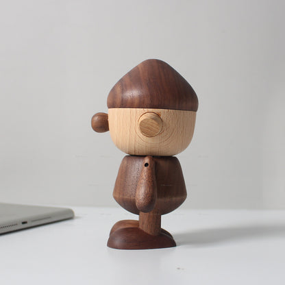 Wooden doll creative gift mysterious elf soft decoration model room wooden product ornament mascot doll