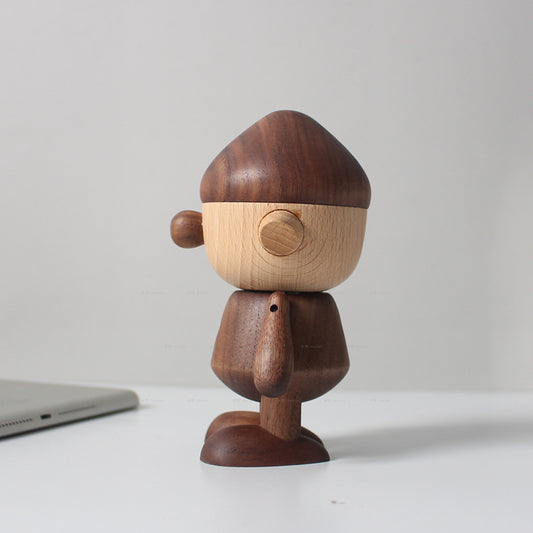 Wooden doll creative gift mysterious elf soft decoration model room wooden product ornament mascot doll