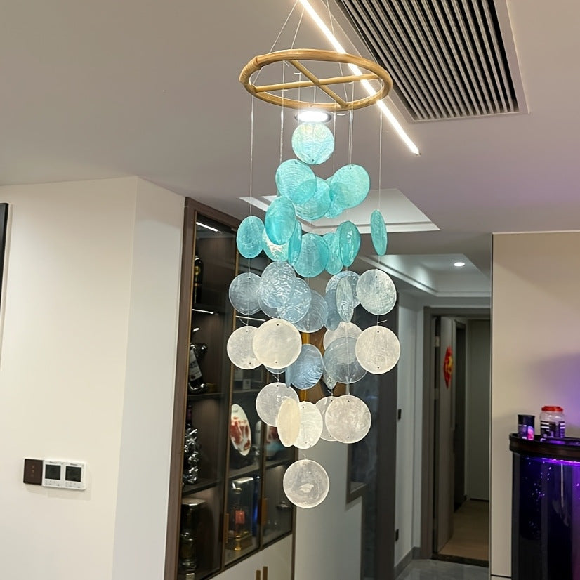 Garden Shell Wind Chimes Garden Ornaments Home Windows Rainbow Wind Chimes Decoration Gift Pendant