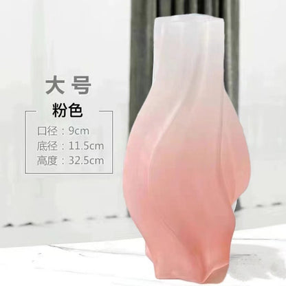 Modern simple frosted glass vase personalized creative living room office home flower arrangement ornament decorative crafts