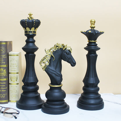 Chess ornaments chess set king war horse queen soft art resin crafts